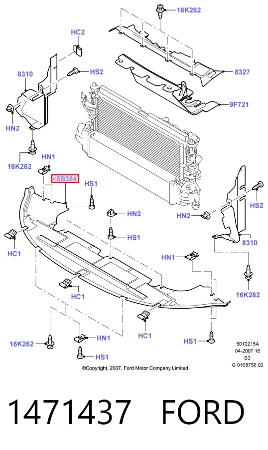 Защита бампера переднего 1471437 Ford