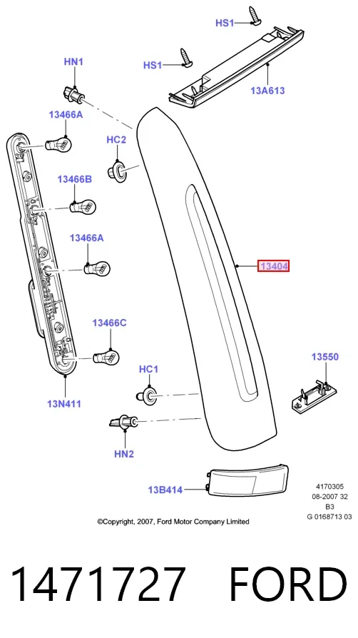Фонарь задний левый Ford C-Max CB3
