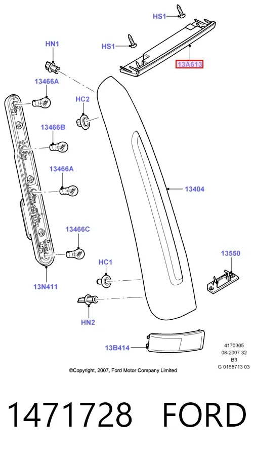 Задний стоп 1471728 Ford