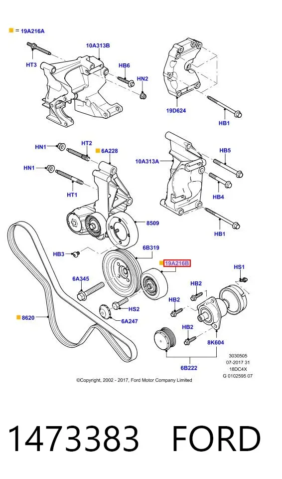 Паразитный ролик 1473383 Ford
