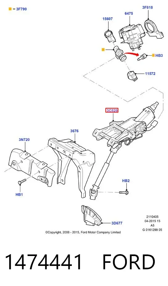 Рулевая колонка 1474441 Ford