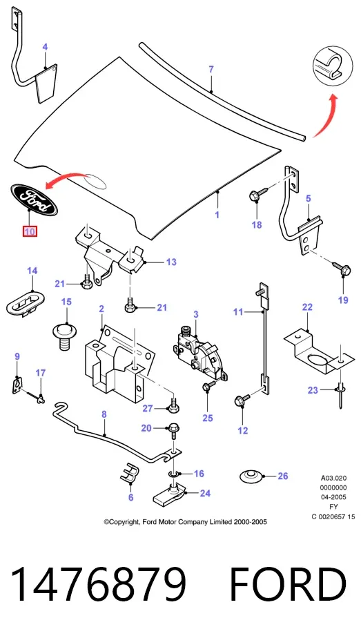 Эмблема крышки багажника 1476879 Ford