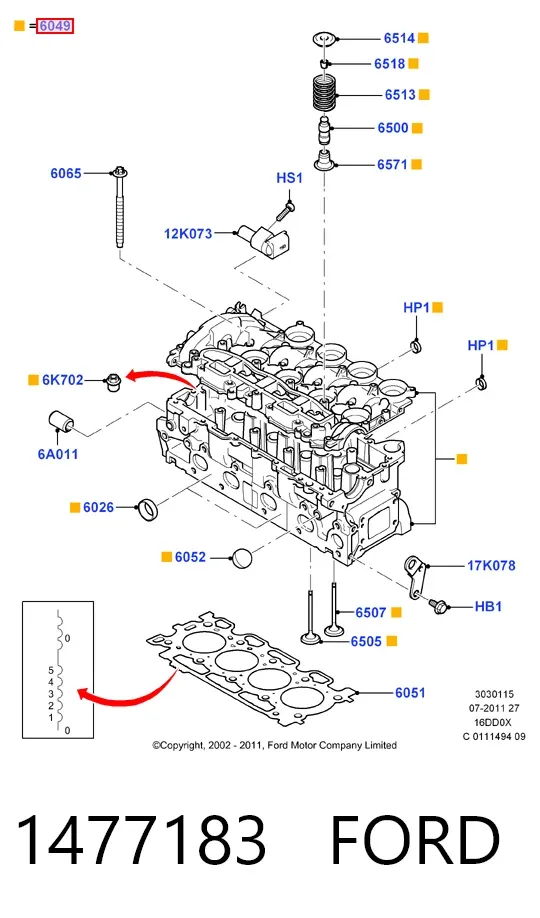 ГБЦ 1477183 Ford