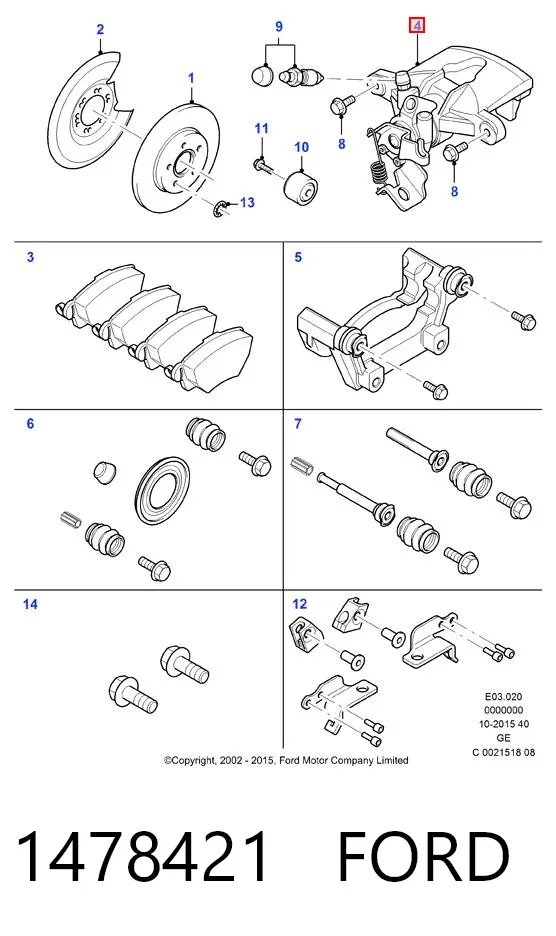 Суппорт задний левый 1478421 Ford