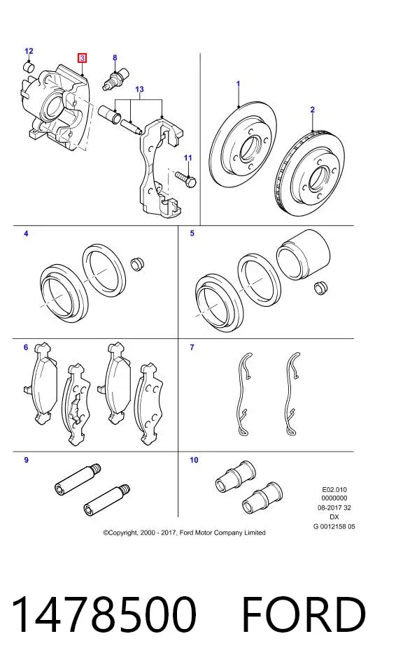 Суппорт тормозной передний левый 1478500 Ford