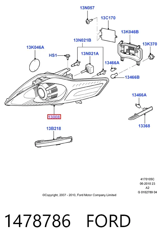 Левая фара 1478786 Ford