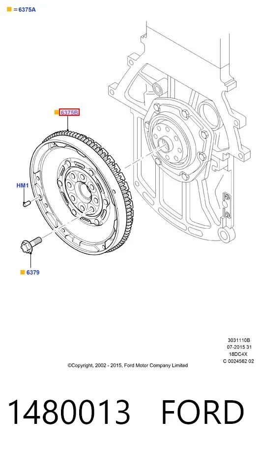 Маховик 1480013 Ford