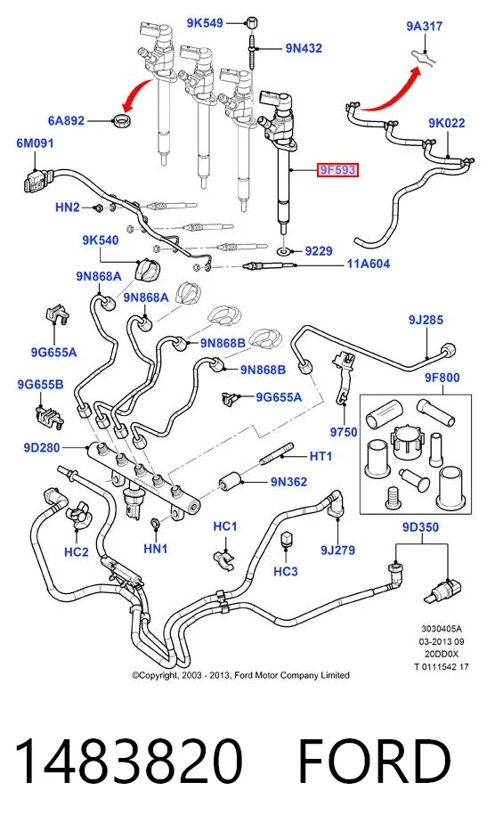 Топливные форсунки 1483820 Ford