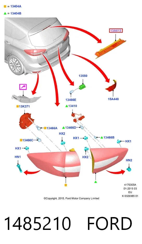 Задний стоп 1485210 Ford