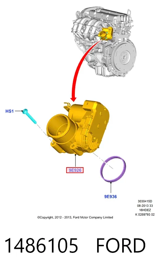 Дроссельная заслонка 1486105 Ford