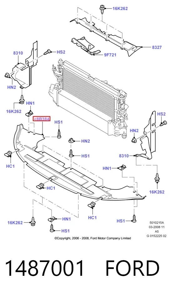 Защита бампера переднего 1487001 Ford