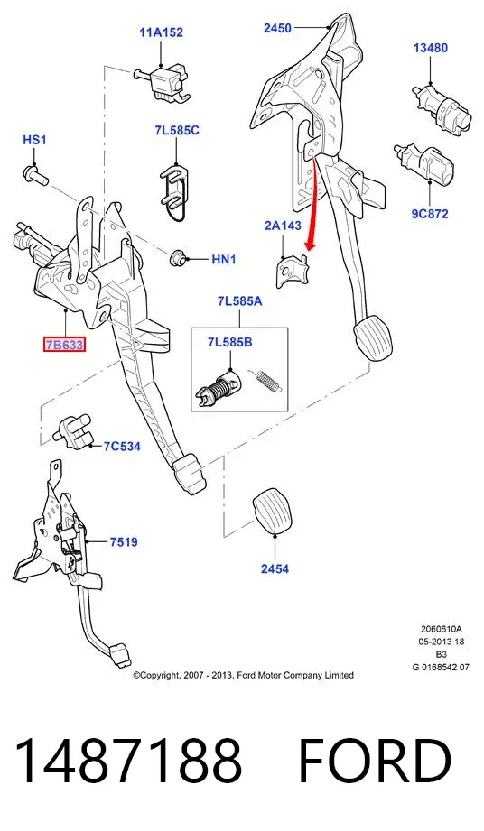 Главный цилиндр сцепления 1487188 Ford
