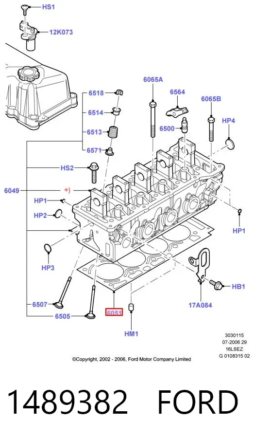 Прокладка ГБЦ 1489382 Ford