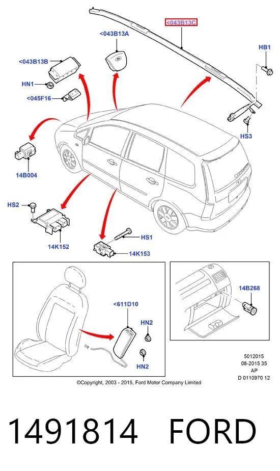 Шторка боковая, левая 1491814 Ford