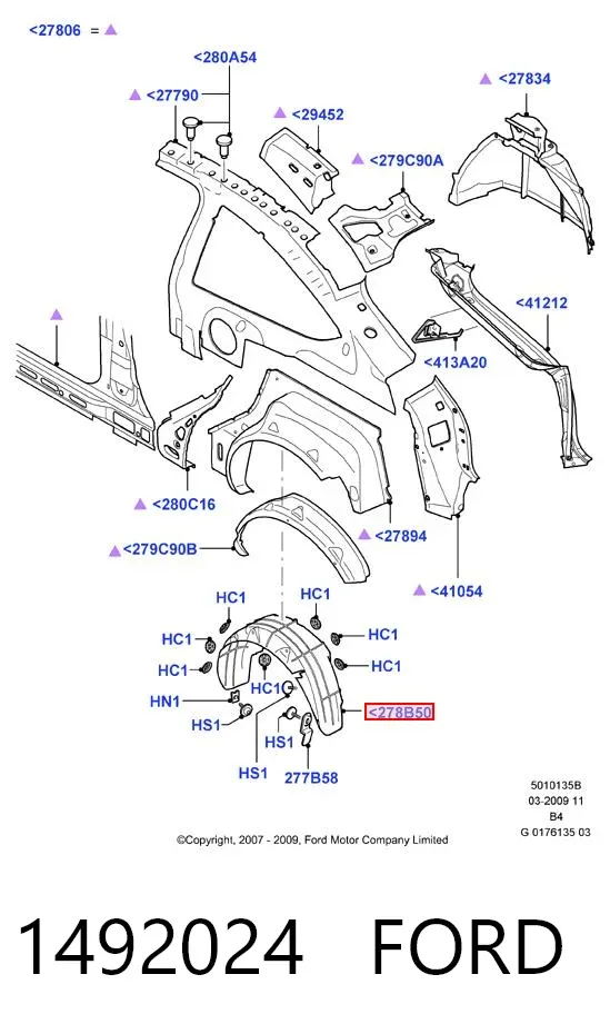 Подкрылок задний левый 1492024 Ford