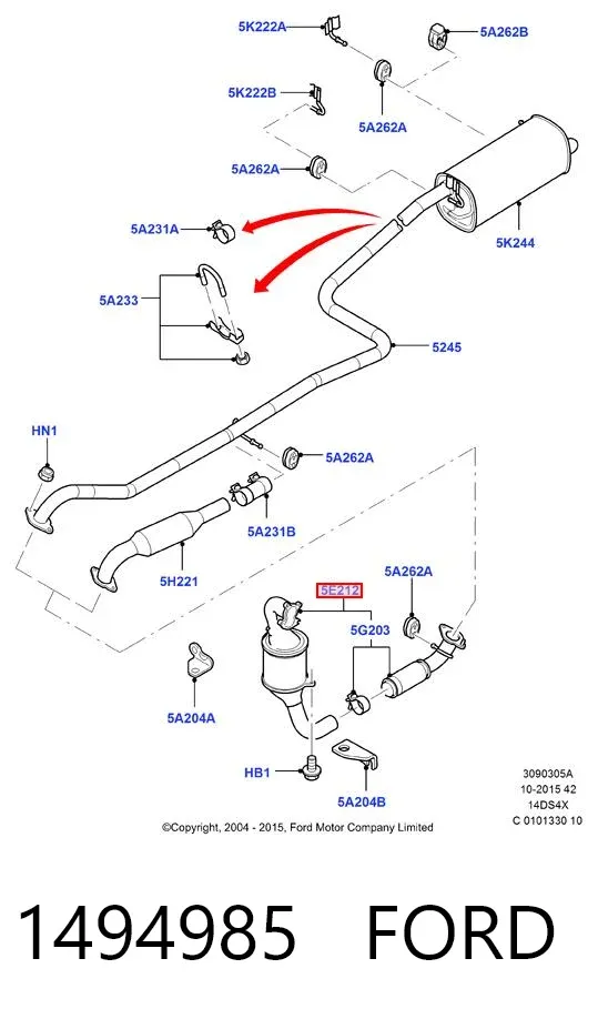 Катализатор 1494985 Ford