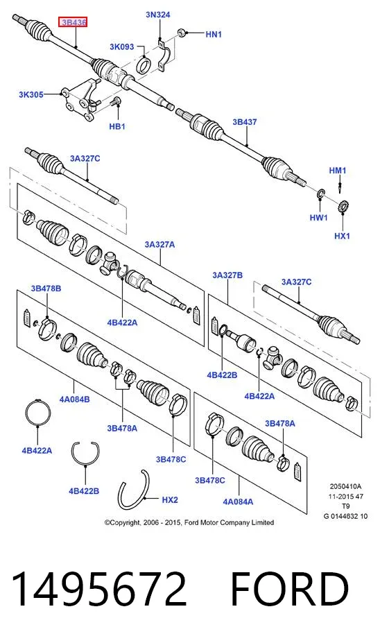 Правая полуось 1495672 Ford