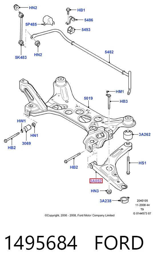 Рычаг передней подвески левый 1495684 Ford