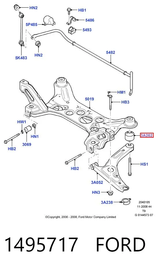 Сайлентблок переднего рычага 1495717 Ford