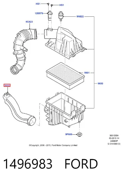 Воздухозаборник воздушного фильтра FORD 1496983