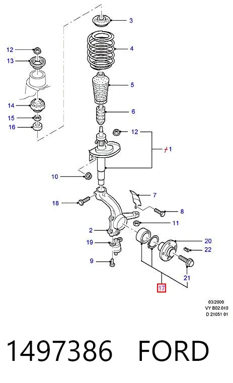 Подшипник ступицы 1497386 Ford
