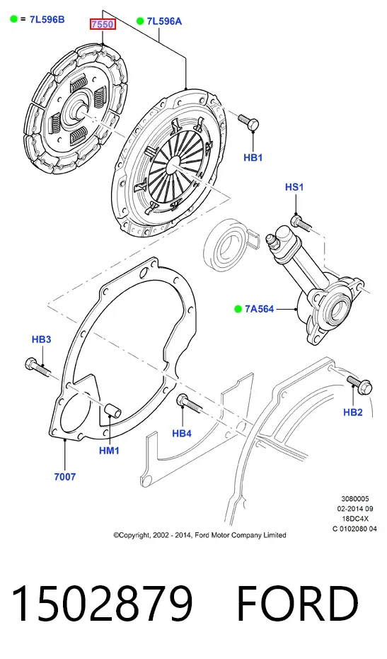 Диск сцепления 1502879 Ford