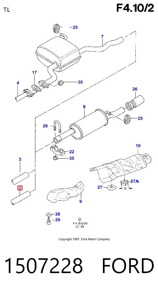 Центральная часть глушителя 1507228 Ford