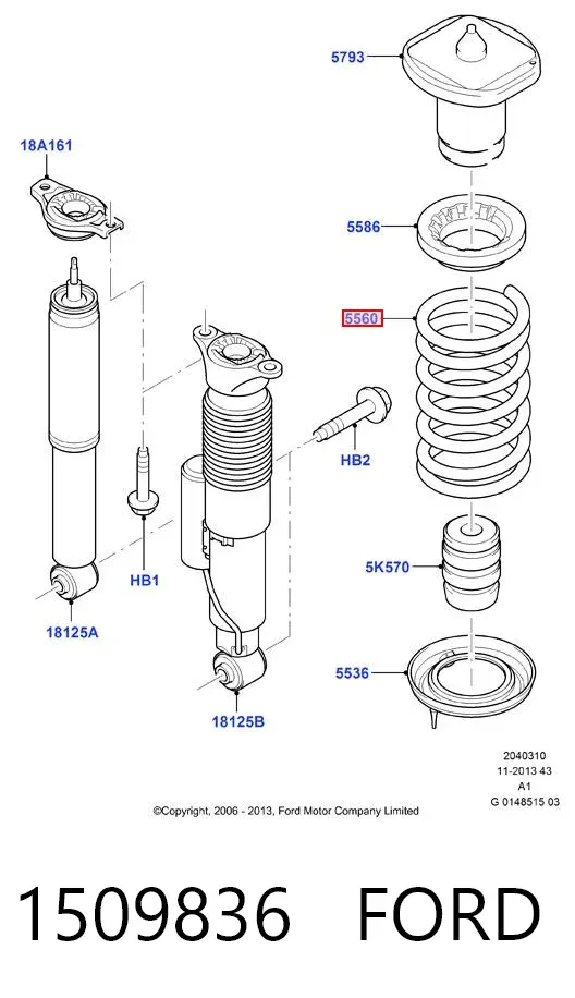 Задняя пружина 1509836 Ford
