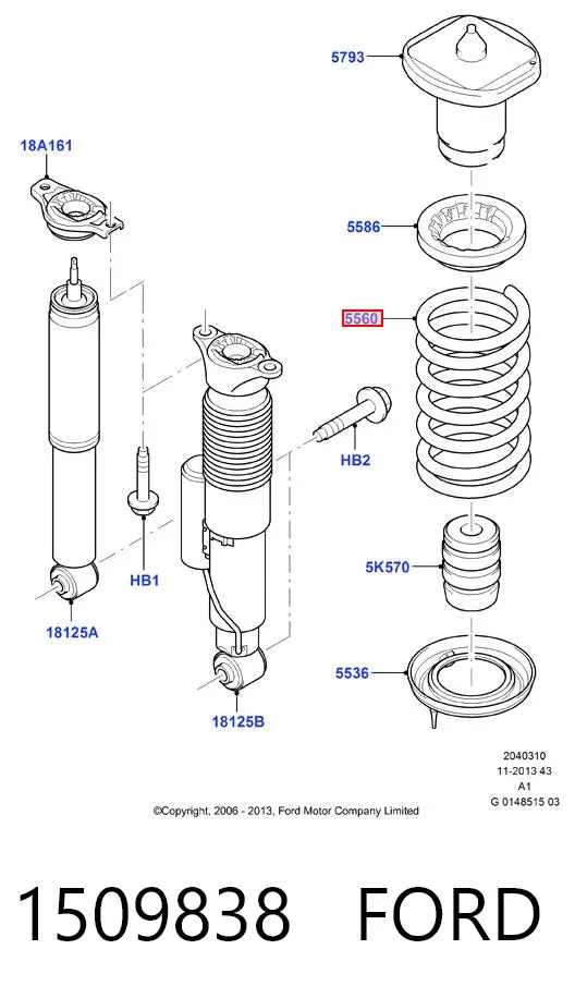 Задняя пружина 1509838 Ford