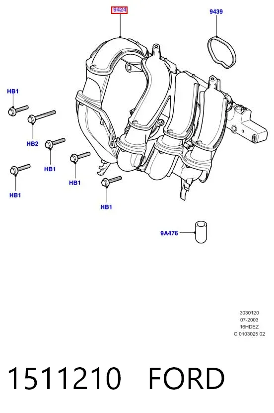 Впускной коллектор 1511210 Ford