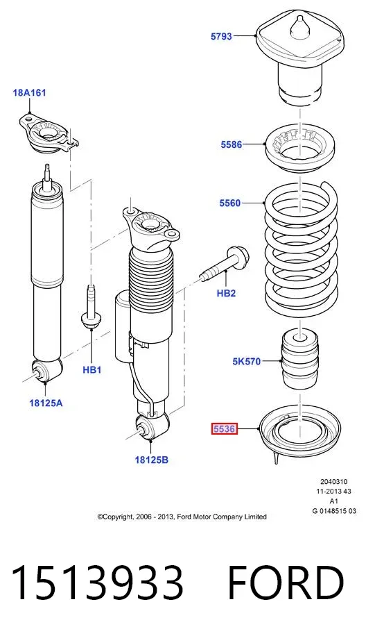 Проставка задней нижней пружины 1513933 Ford