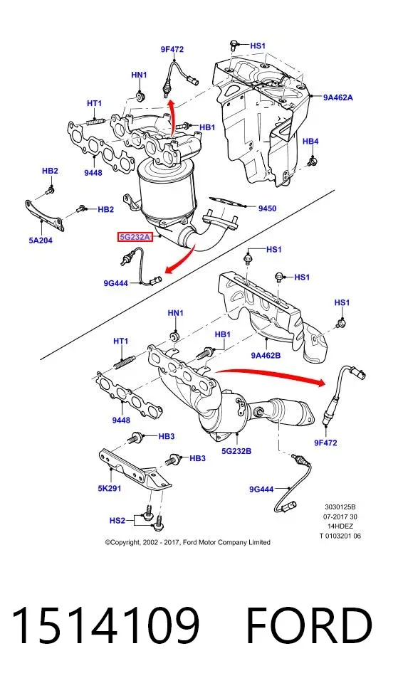 Катализатор 1514109 Ford