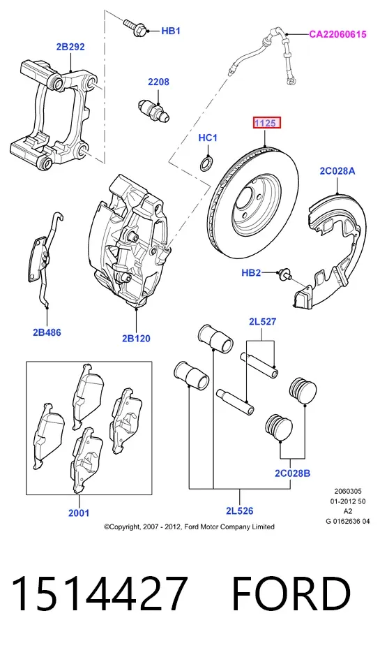 Передние тормозные диски 1514427 Ford