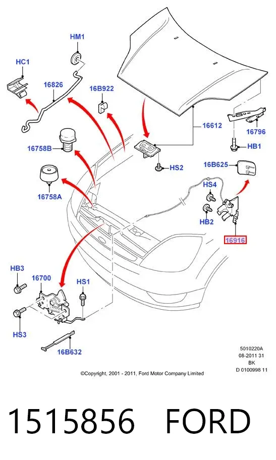 Опора переднего амортизатора 1515856 Ford