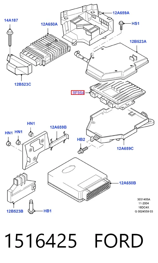 Блок управления двигателем 1516425 Ford