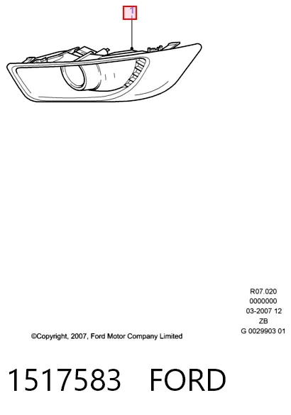 Фара противотуманная левая 1517583 Ford