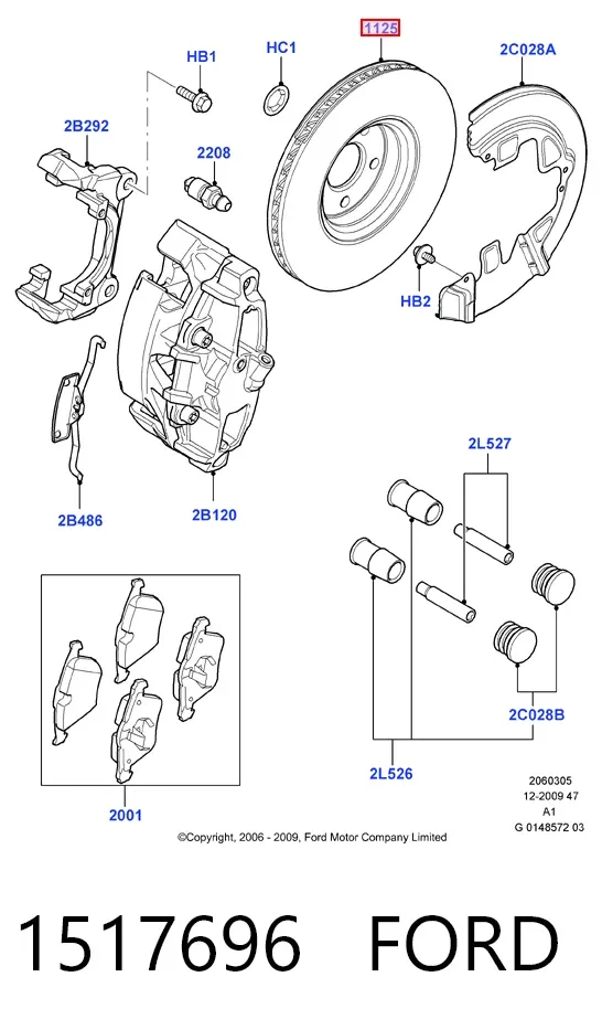 Передние тормозные диски 1517696 Ford