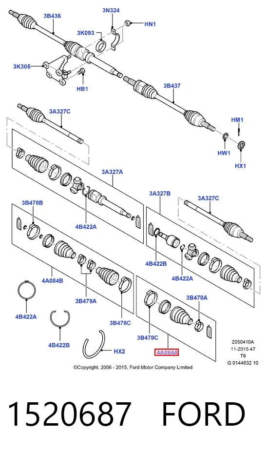 Пыльник ШРУСа наружный 1520687 Ford