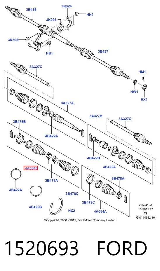 Пыльники шрусов 1520693 Ford