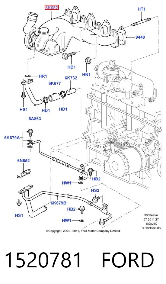 Турбина 1520781 Ford