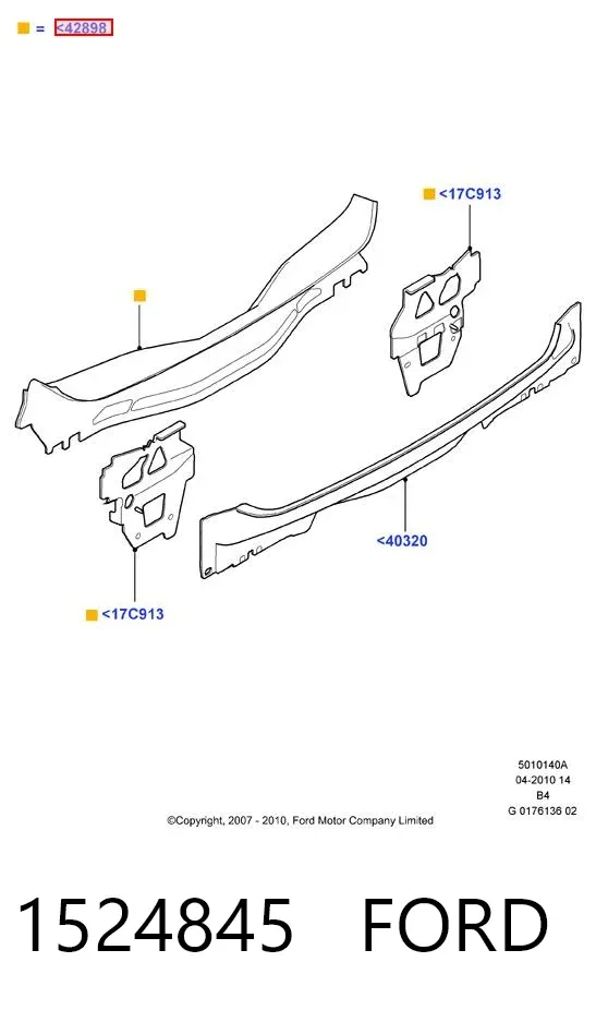 Панель багажного отсека задняя 1524845 Ford
