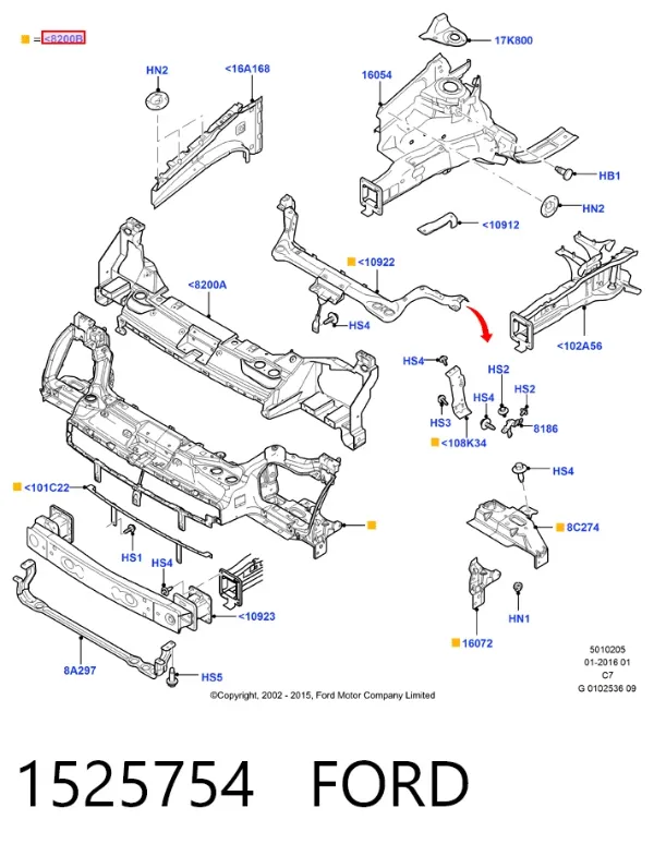 Рамка радиатора 1525754 Ford