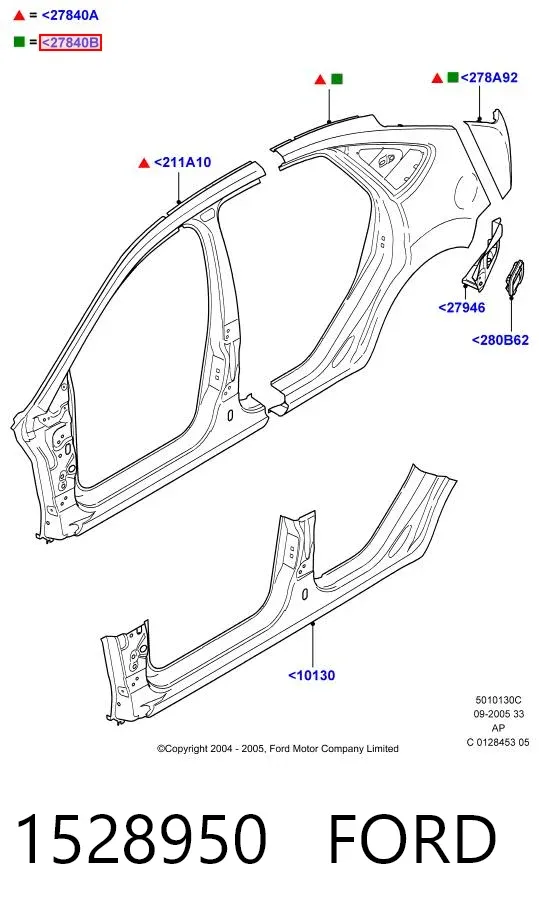 Крыло заднее левое 1528950 Ford