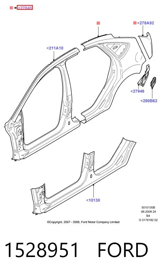 Крыло заднее правое 1528951 Ford