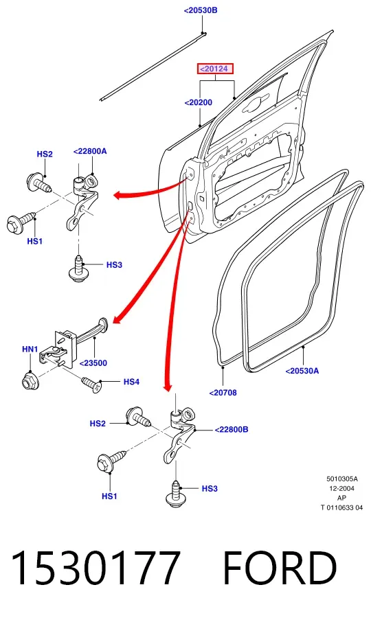Дверь передняя левая 1530177 Ford