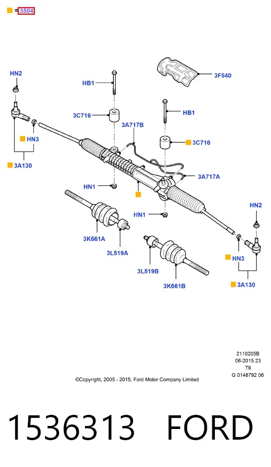 Рулевая рейка 1536313 Ford