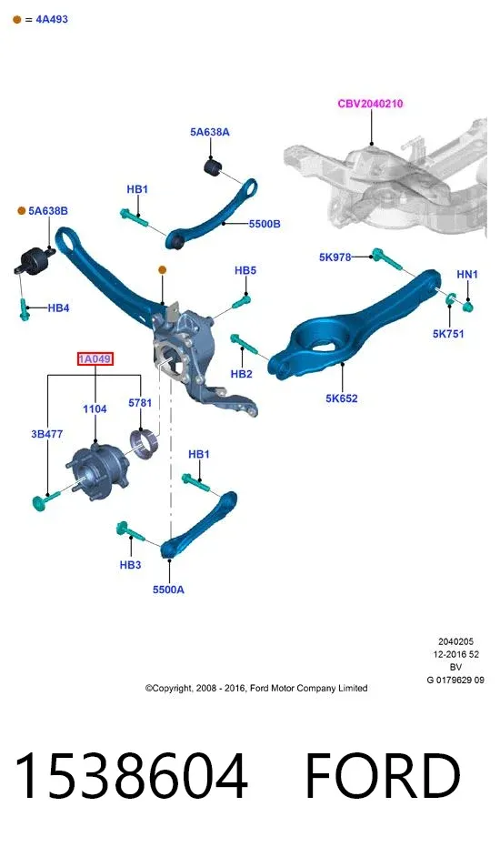 Подшипник задней ступицы 1538604 Ford