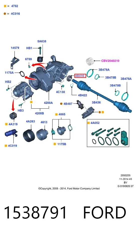 Сальник задней ступицы 1538791 Ford