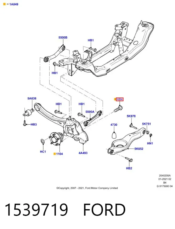 Болт ступицы 1539719 Ford