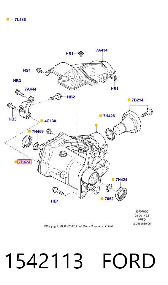 Сальник редуктора переднего моста 1542113 Ford